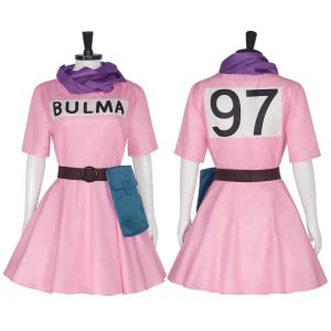 Bulma Cosplay Costume – Pink Dress Anime Uniform for Women