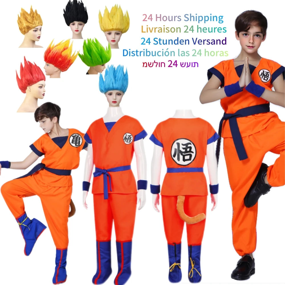 Anime Ballz Son Goku & Krillin Cosplay Costume – Kids & Adult Dragon Carnival Party Outfit