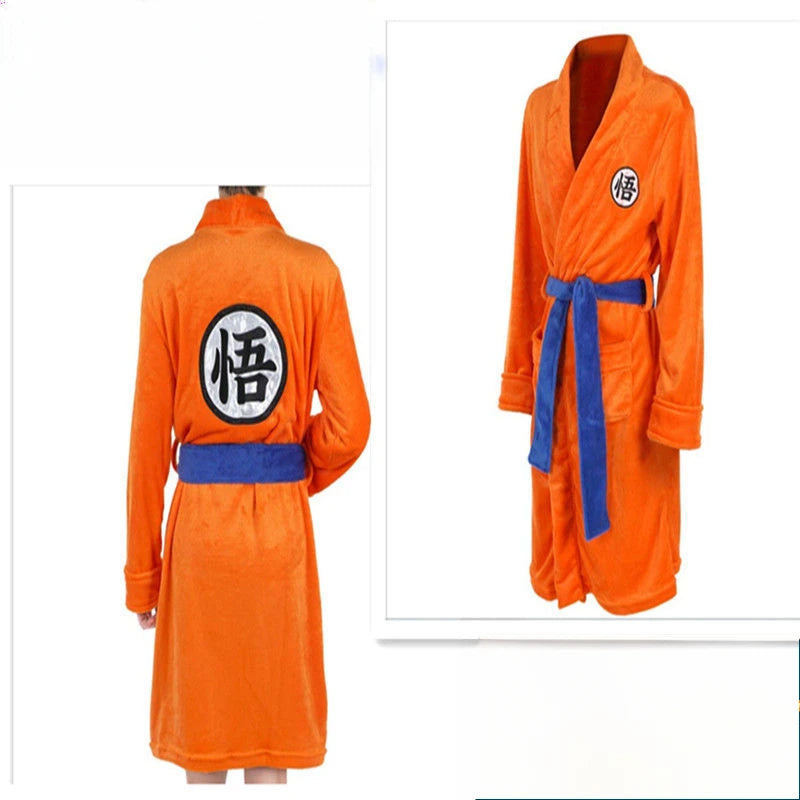Dragon Ball Super Saiyan Son Goku Flannel Cosplay Robe – Unisex Anime Homewear Pajamas - Image 3