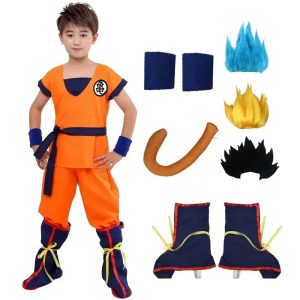 Halloween Son Goku Costume Set – Anime Cosplay for Adults & Kids